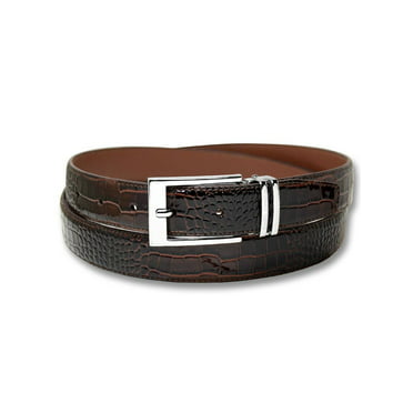 New Mens Milano Black Brown 1.5" Wide Embossed Bonded Leather Casual Belt